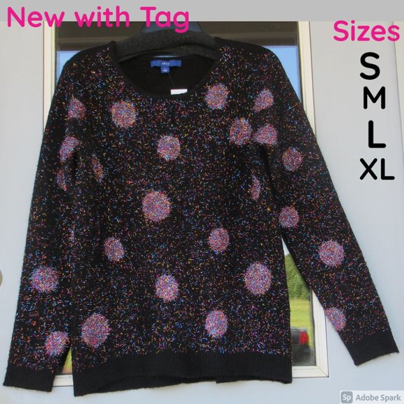 NWT Apt 9 sparkly polka dot sweater - Picture 3 of 15